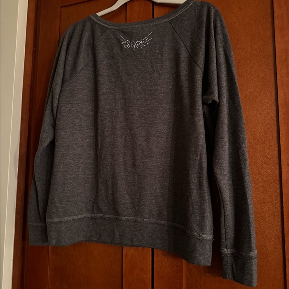 Rock & Republic Woman Size XL Gray Silver Mini Logi Zip Collar - Picture 7 of 10